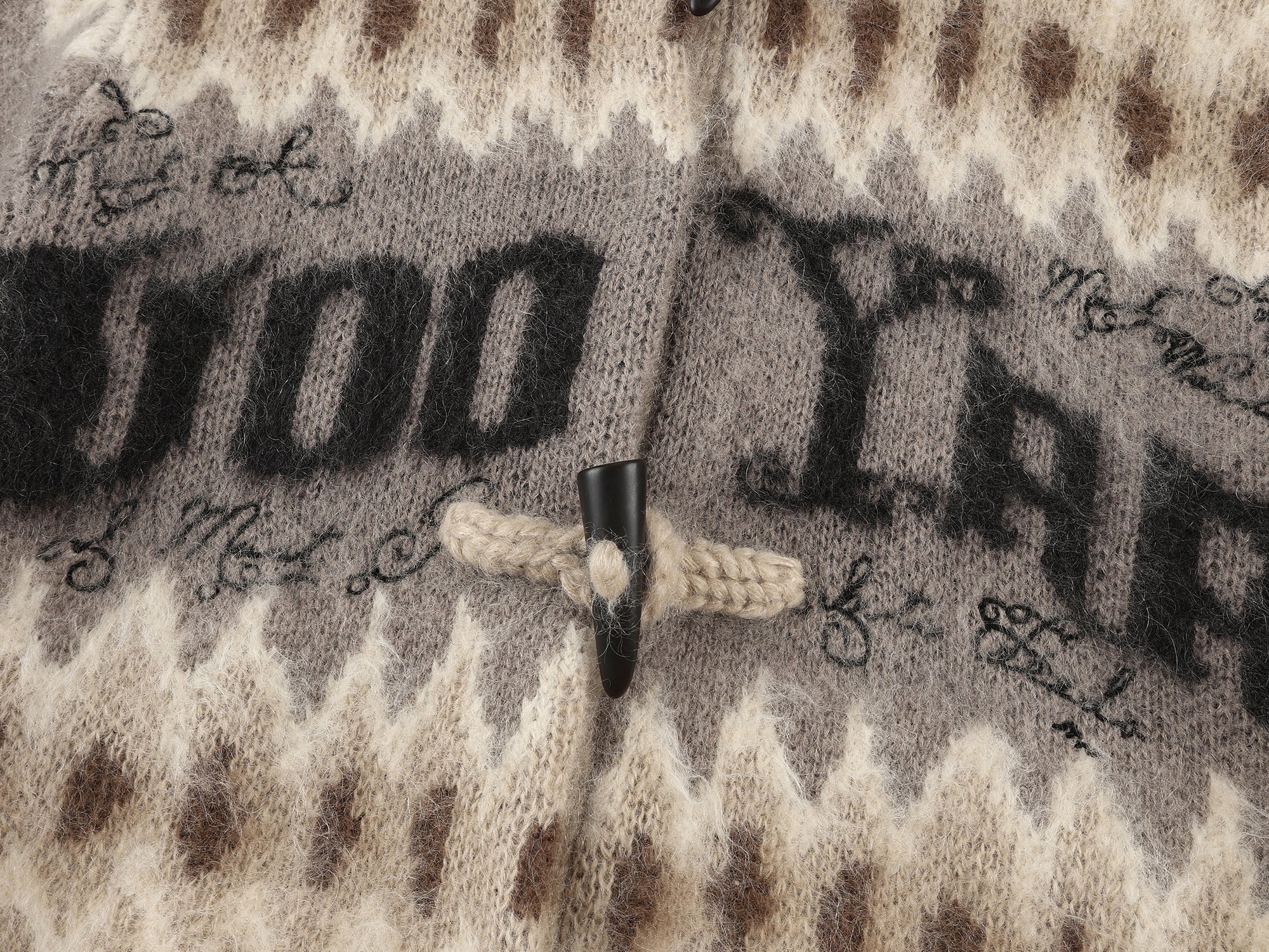 Fair isle hooded knit cardigan