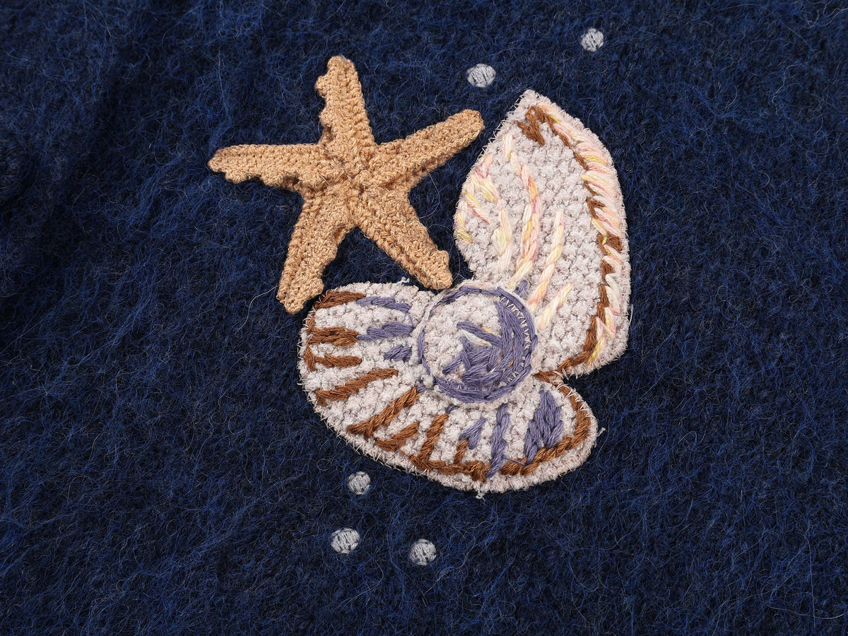 Handcrafted undersea scene cardigan