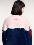 Handcrafted undersea scene cardigan