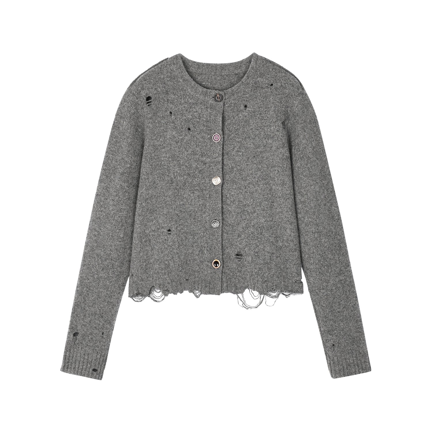 Felted wool knit cardigan