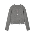 Felted wool knit cardigan