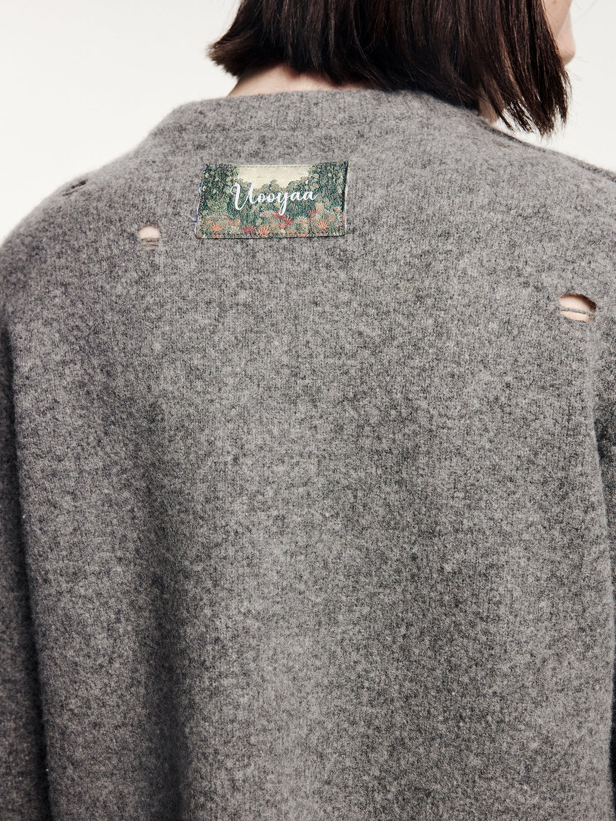 Felted wool knit cardigan