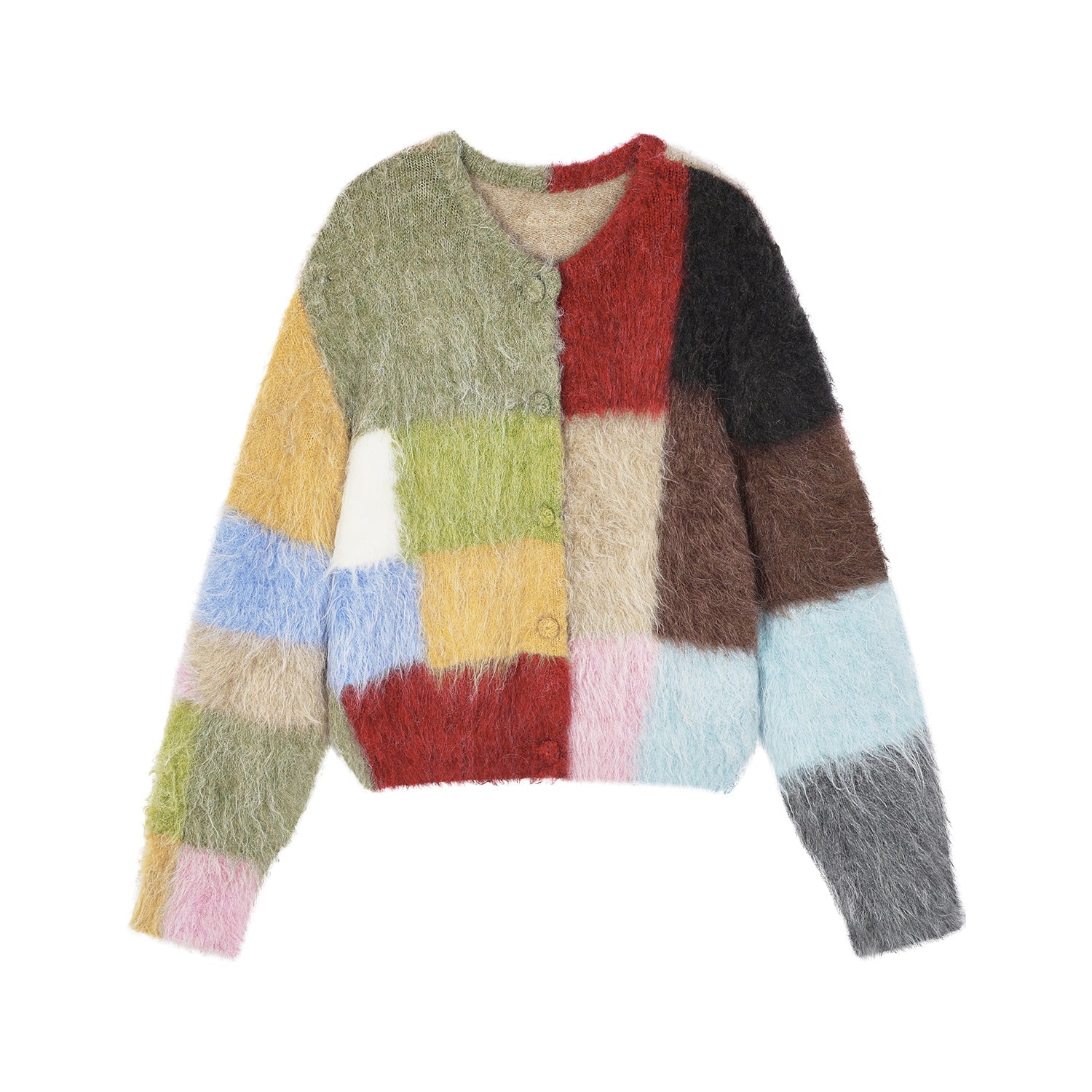 Color block knit cardigan