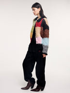 Color block knit cardigan