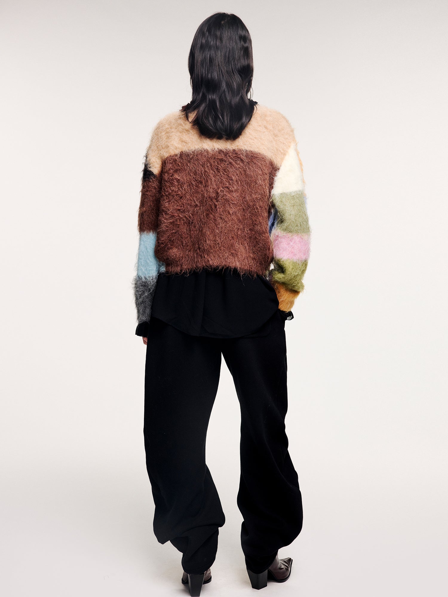 Color block knit cardigan