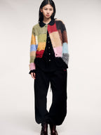Color block knit cardigan