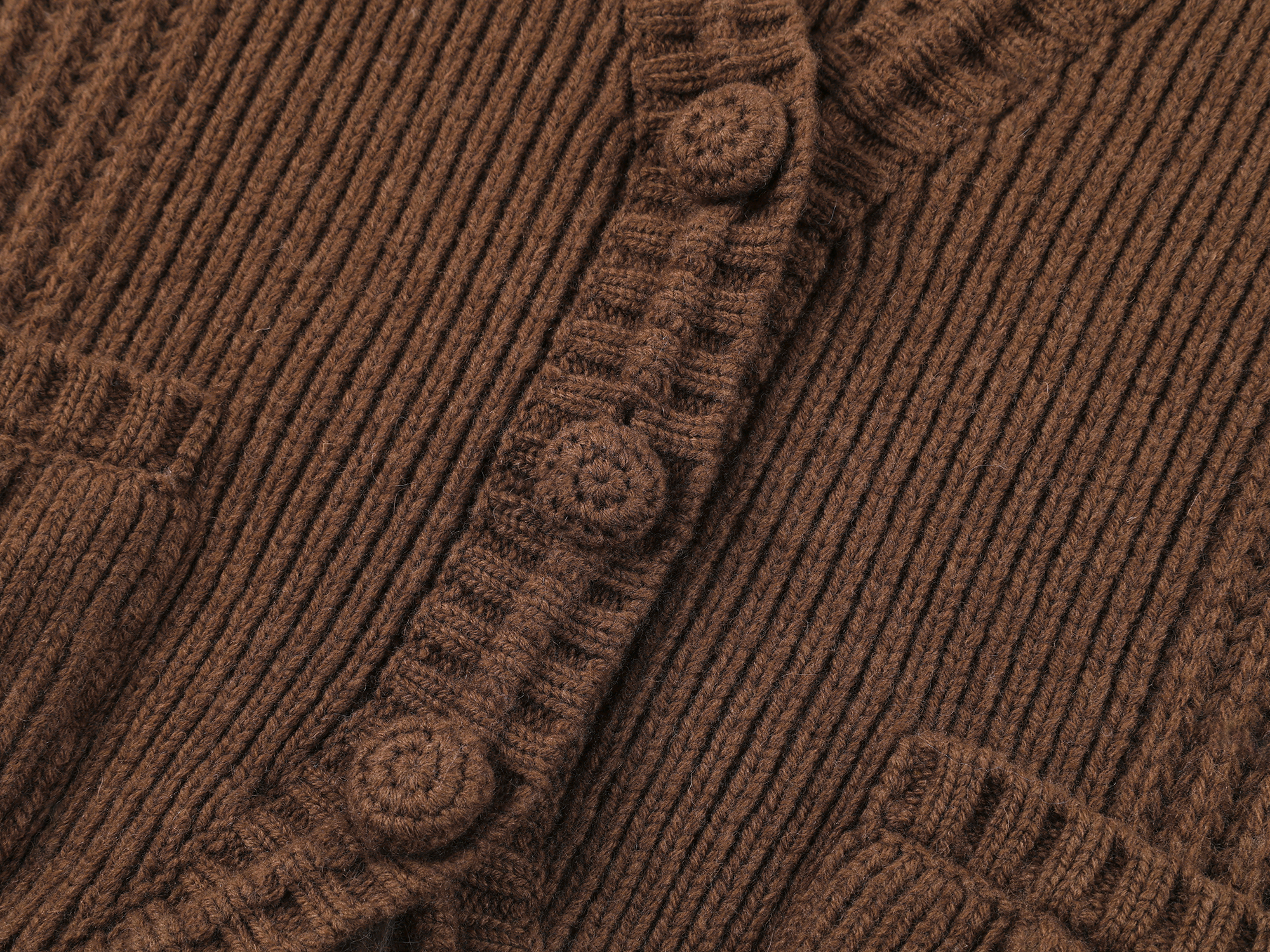 Fur hem knit cardigan