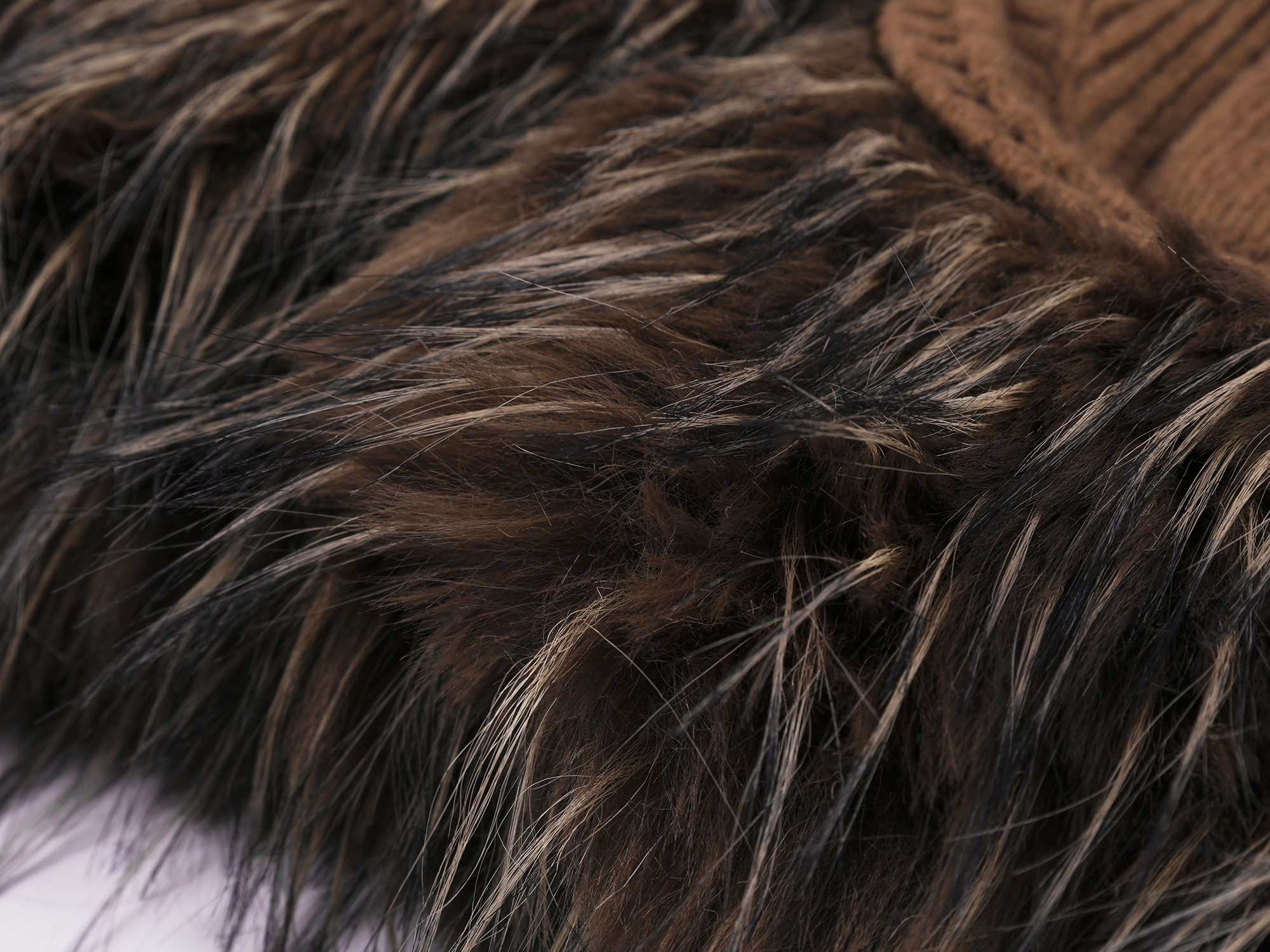 Fur hem knit cardigan