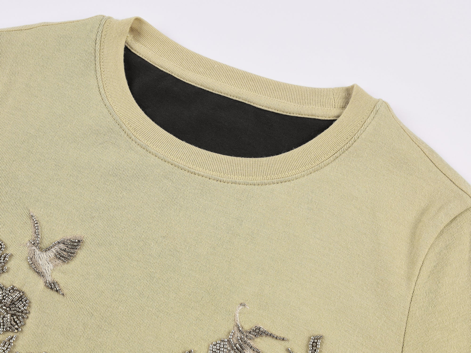 Magical garden beaded layered t-shirt