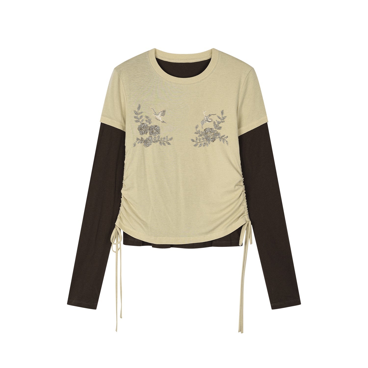 Magical garden beaded layered t-shirt