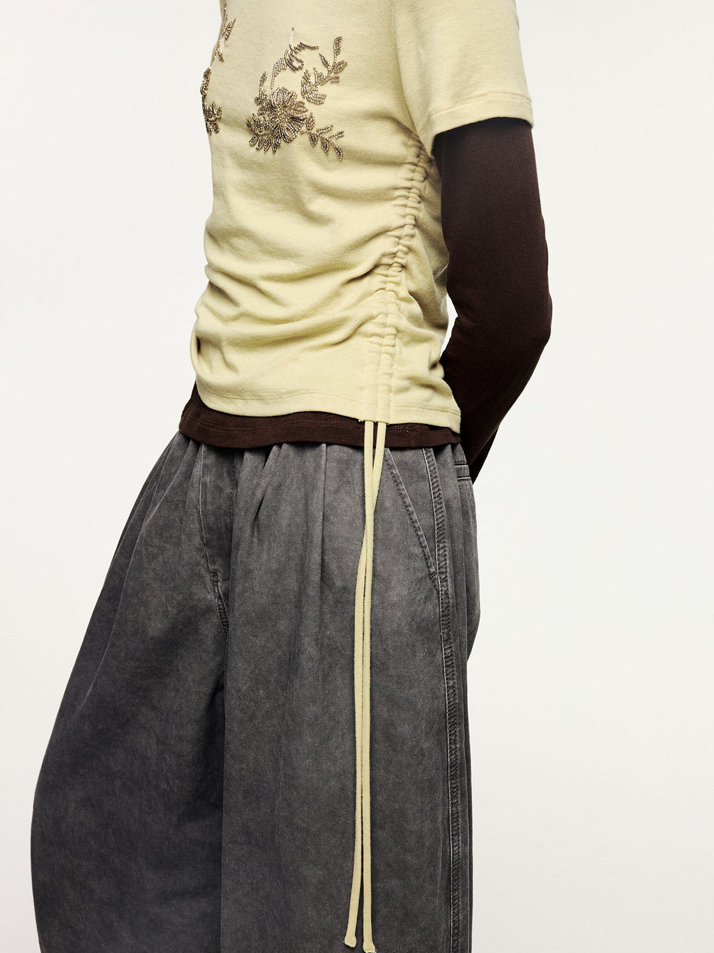 Magical garden beaded layered t-shirt