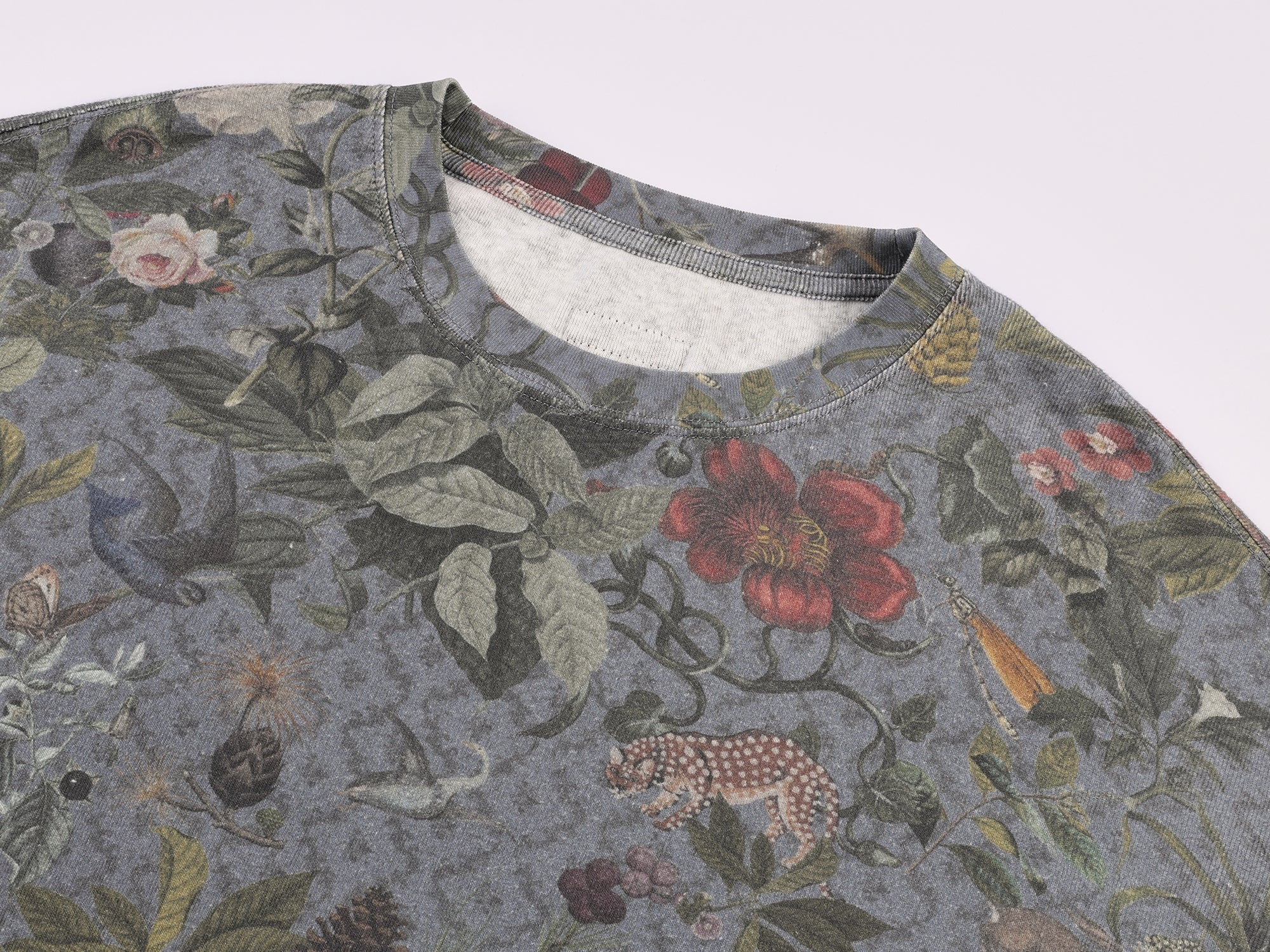 Magical garden lace-panel long-sleeve t-shirt