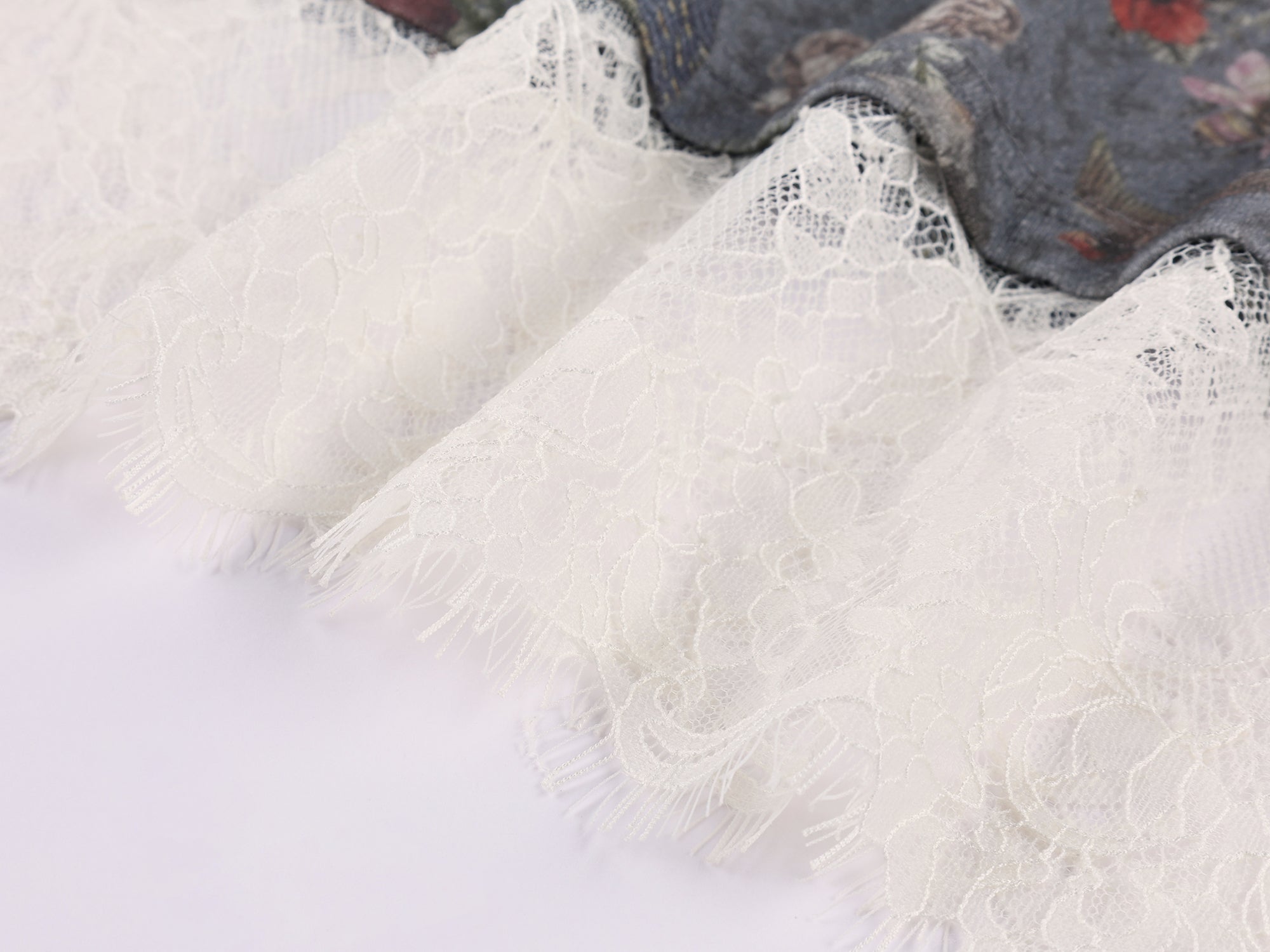 Magical garden lace-panel long-sleeve t-shirt