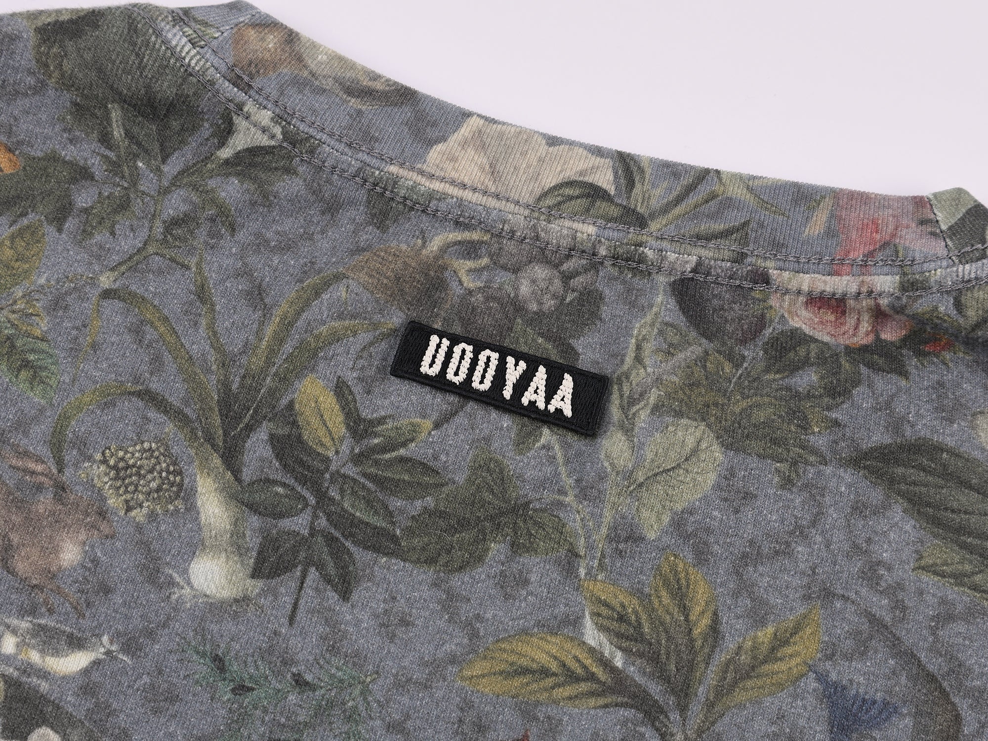 Magical garden lace-panel long-sleeve t-shirt