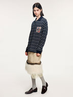 Magical garden floral striped polo shirt