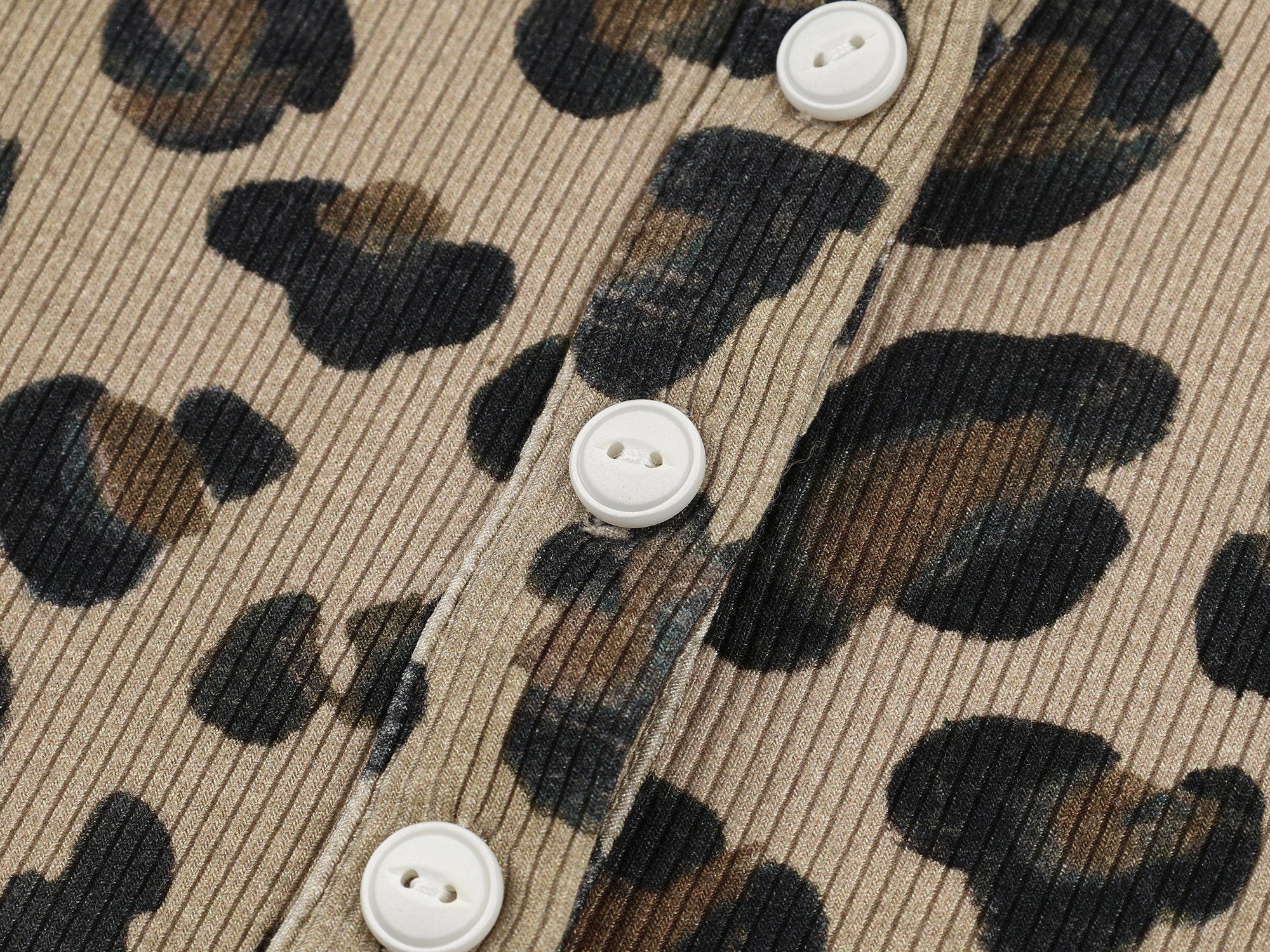 Leopard lace henley long sleeve t-shirt