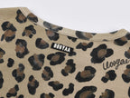 Leopard lace henley long sleeve t-shirt