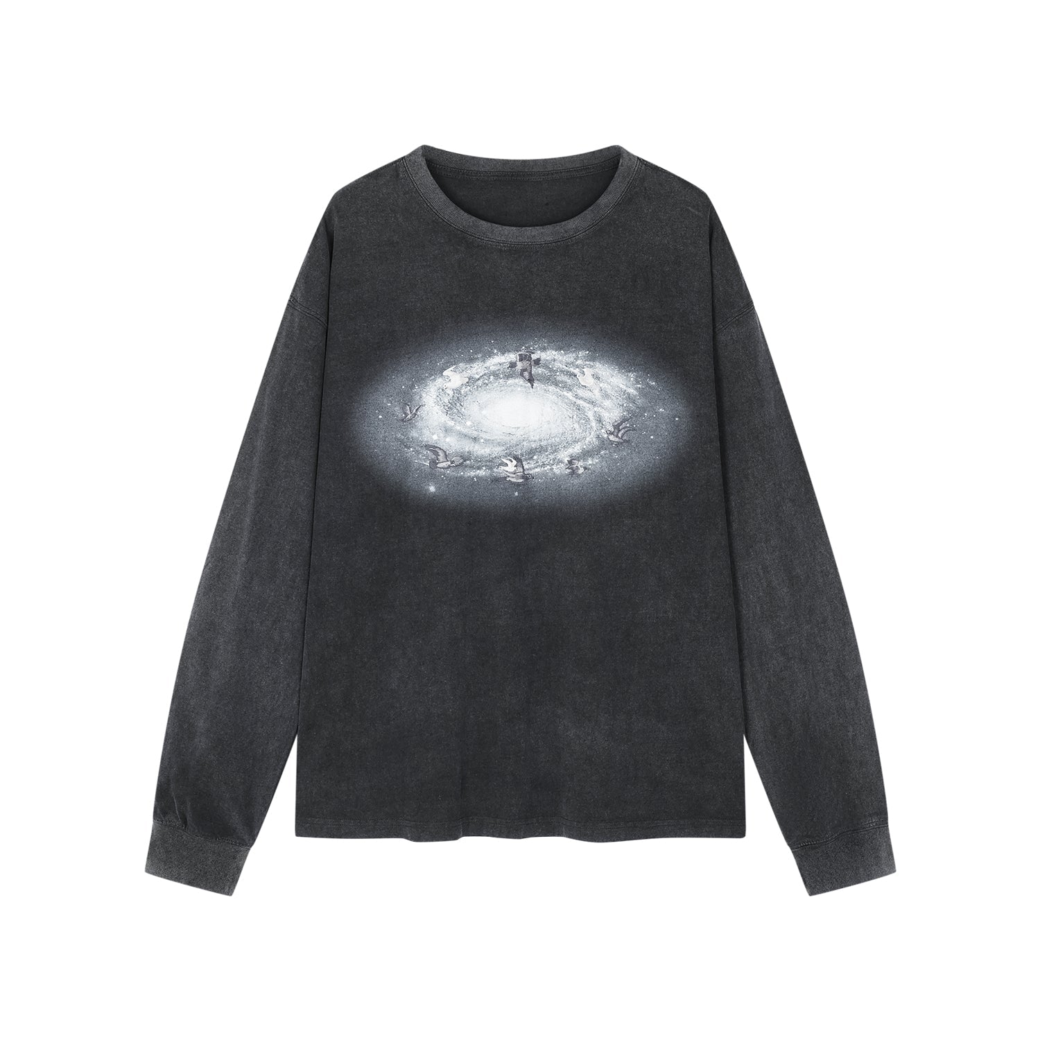 Surreal leaf print long sleeve t-shirt
