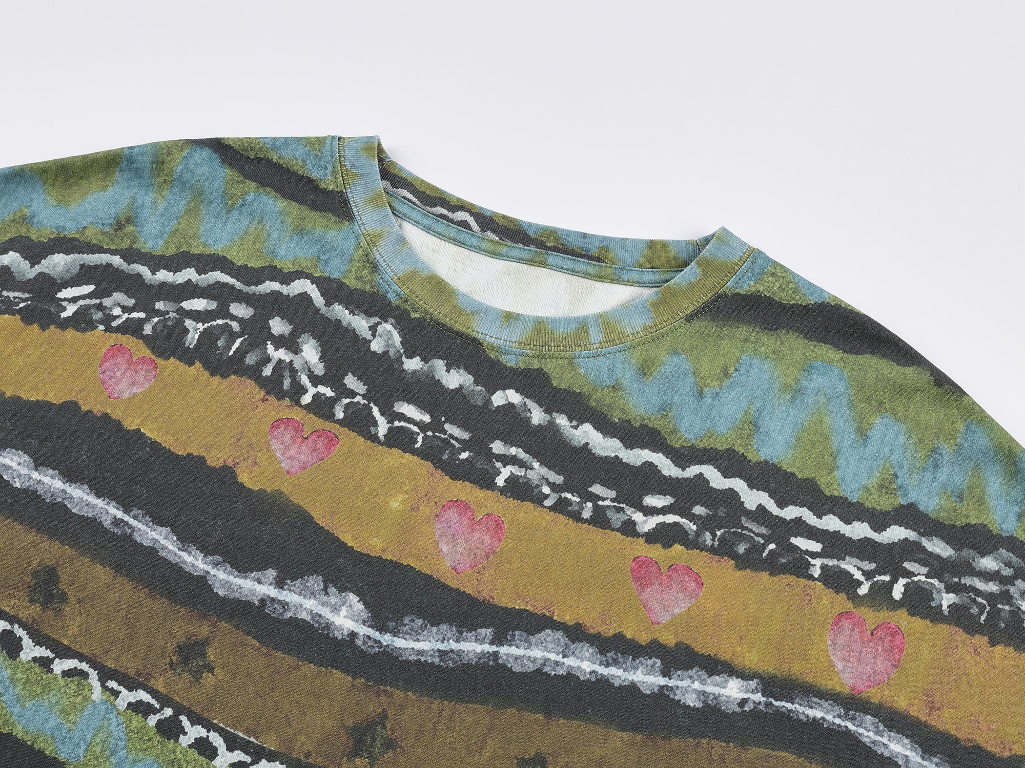 Hand-drawn fair isle print long sleeve t-shirt