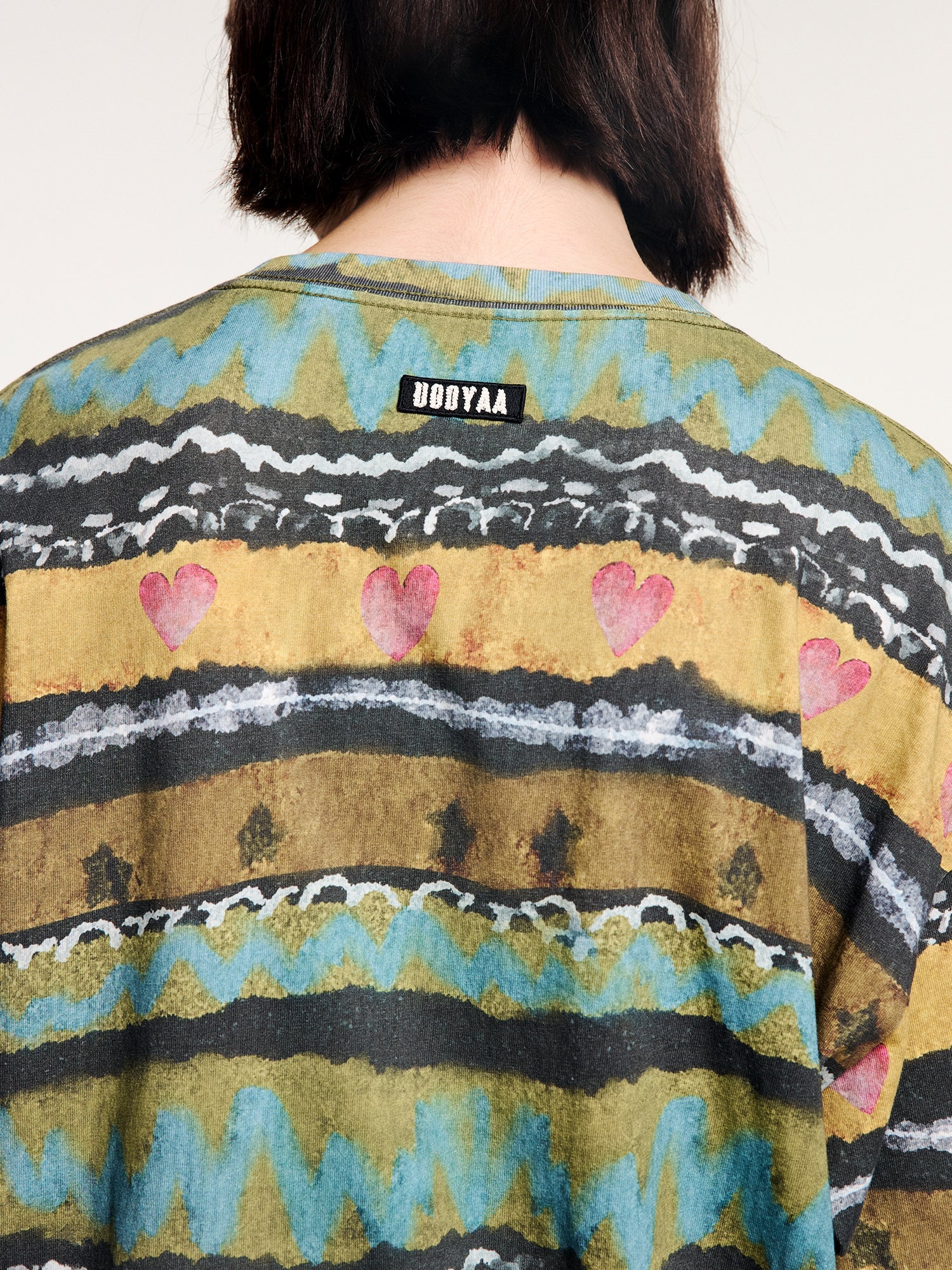 Hand-drawn fair isle print long sleeve t-shirt