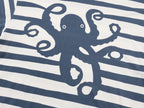 Striped long sleeve t-shirt with undersea octopus