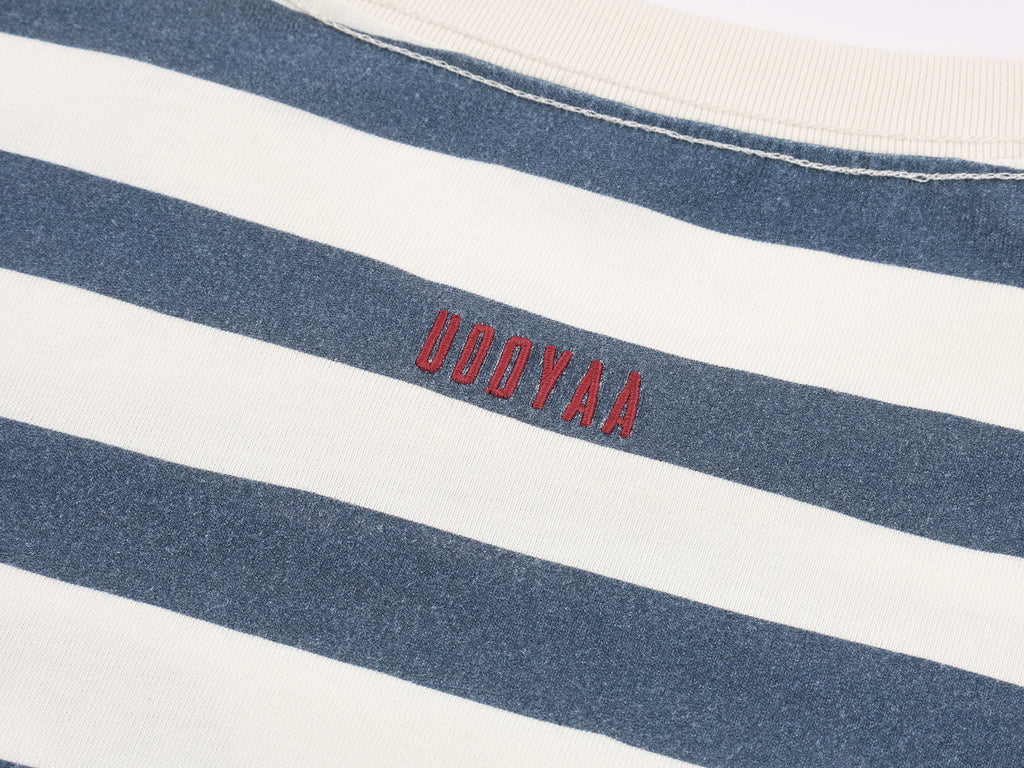 Striped long sleeve t-shirt with undersea octopus