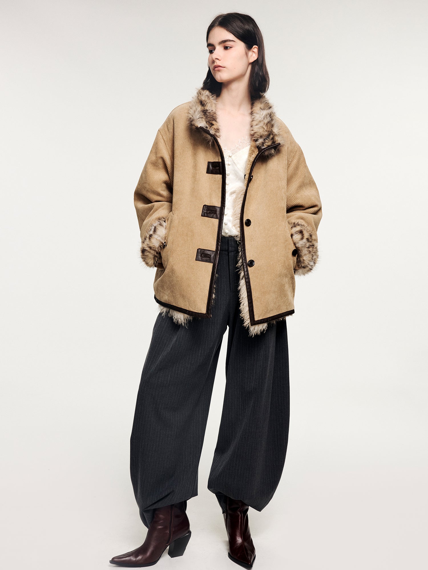 Reversible fleece panel jacket