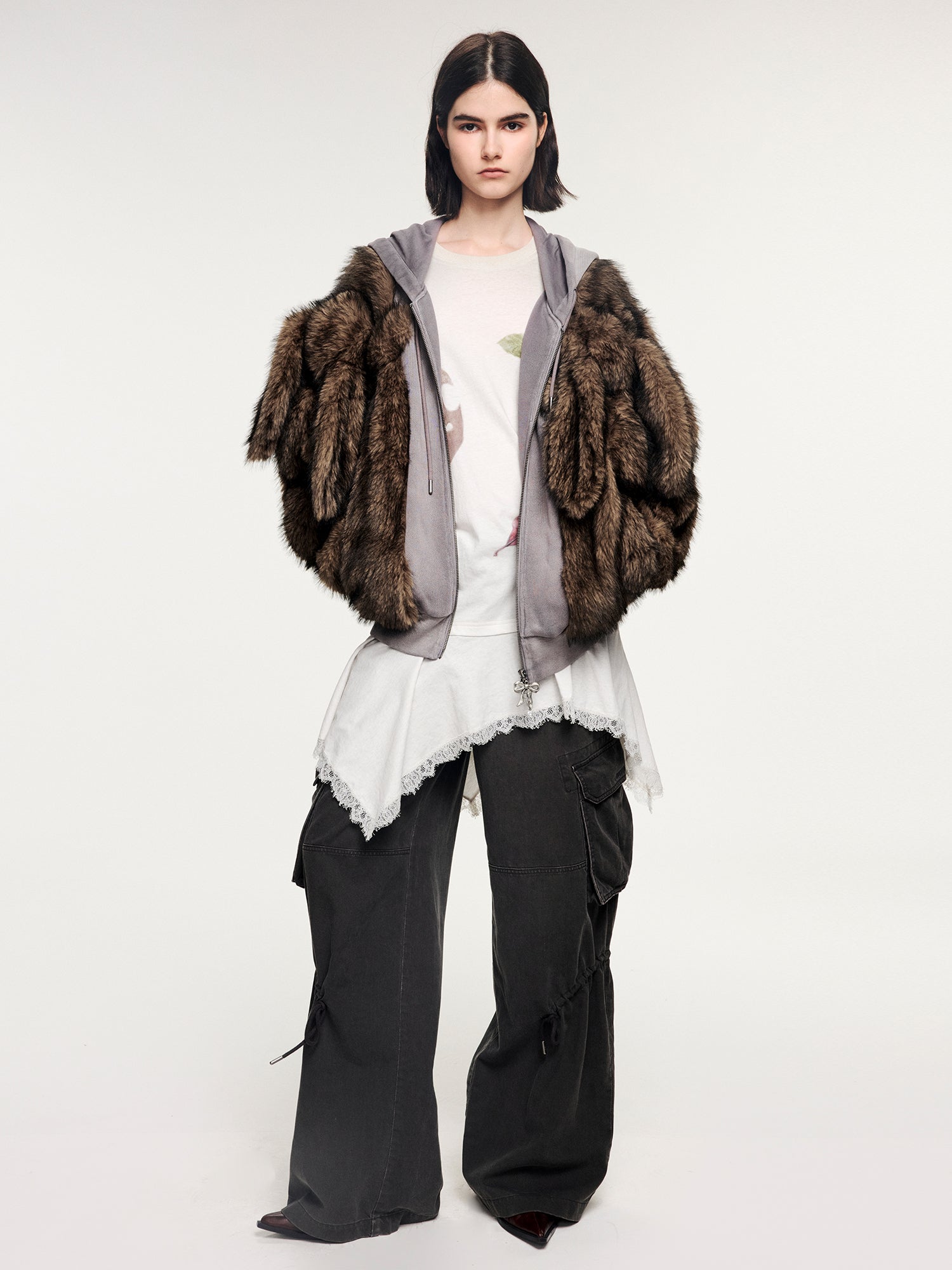 Furry bunny sprite hooded hoodie jacket