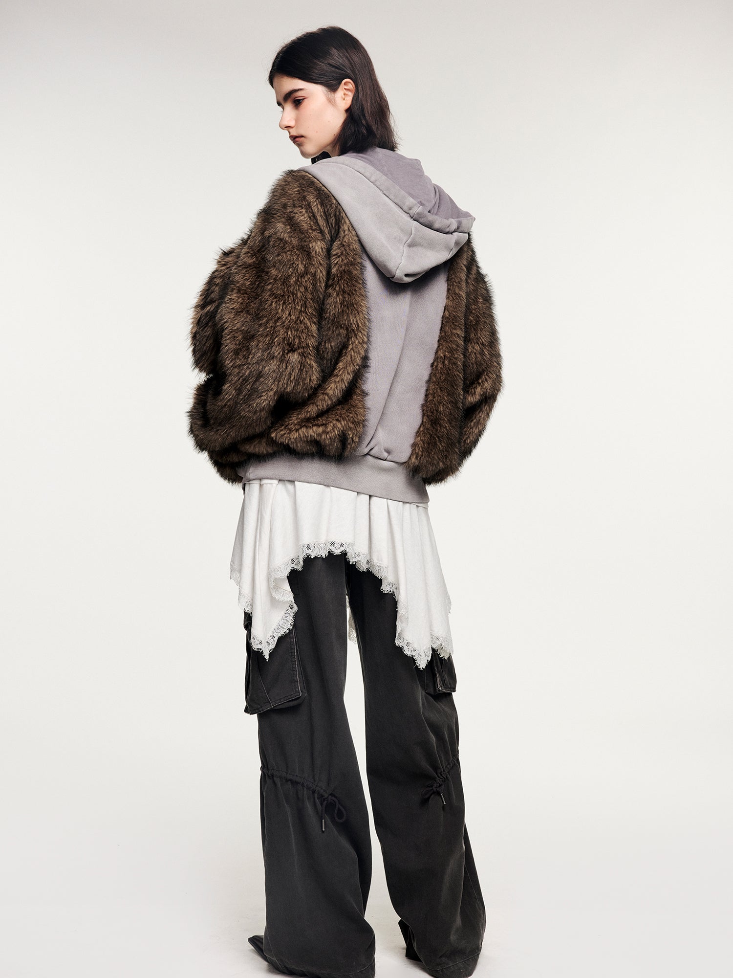 Furry bunny sprite hooded hoodie jacket