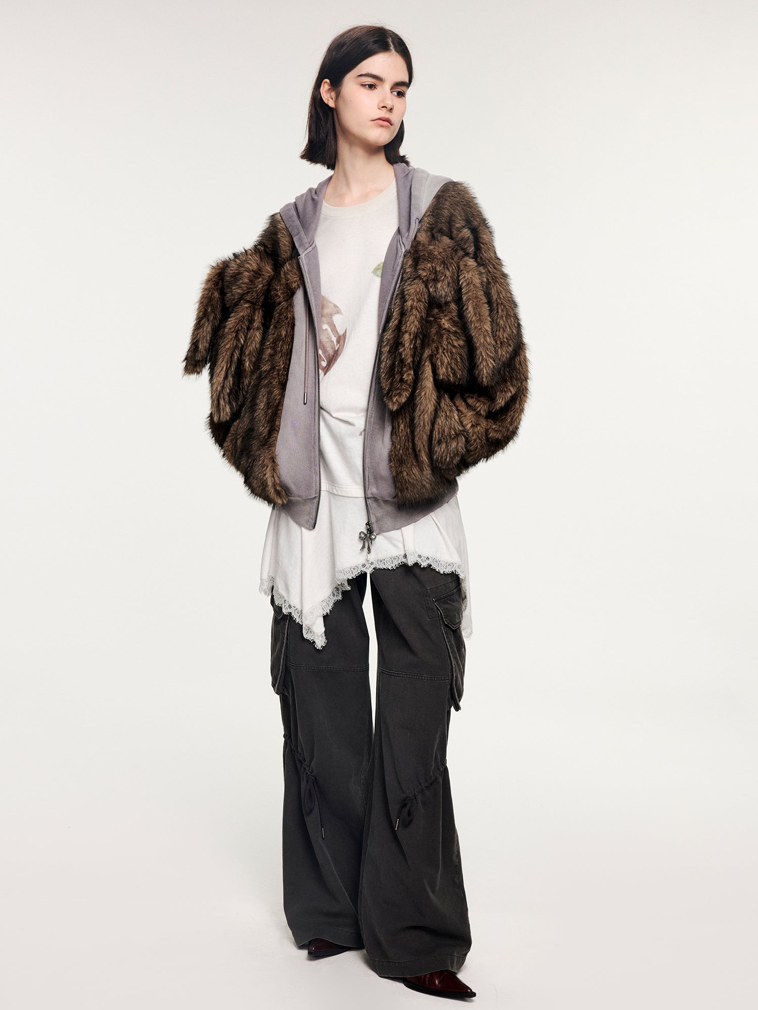 Furry bunny sprite hooded hoodie jacket