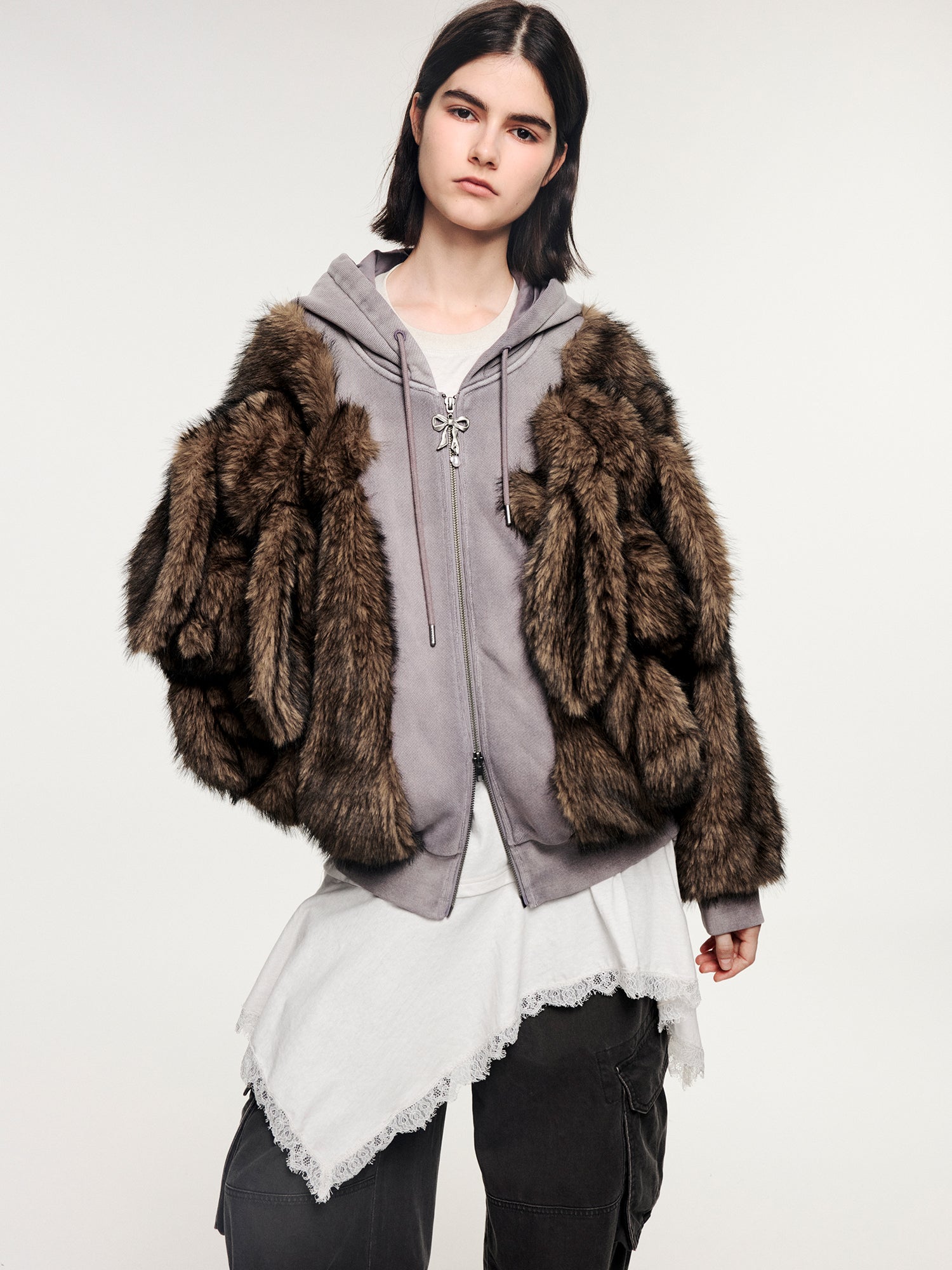 Furry bunny sprite hooded hoodie jacket