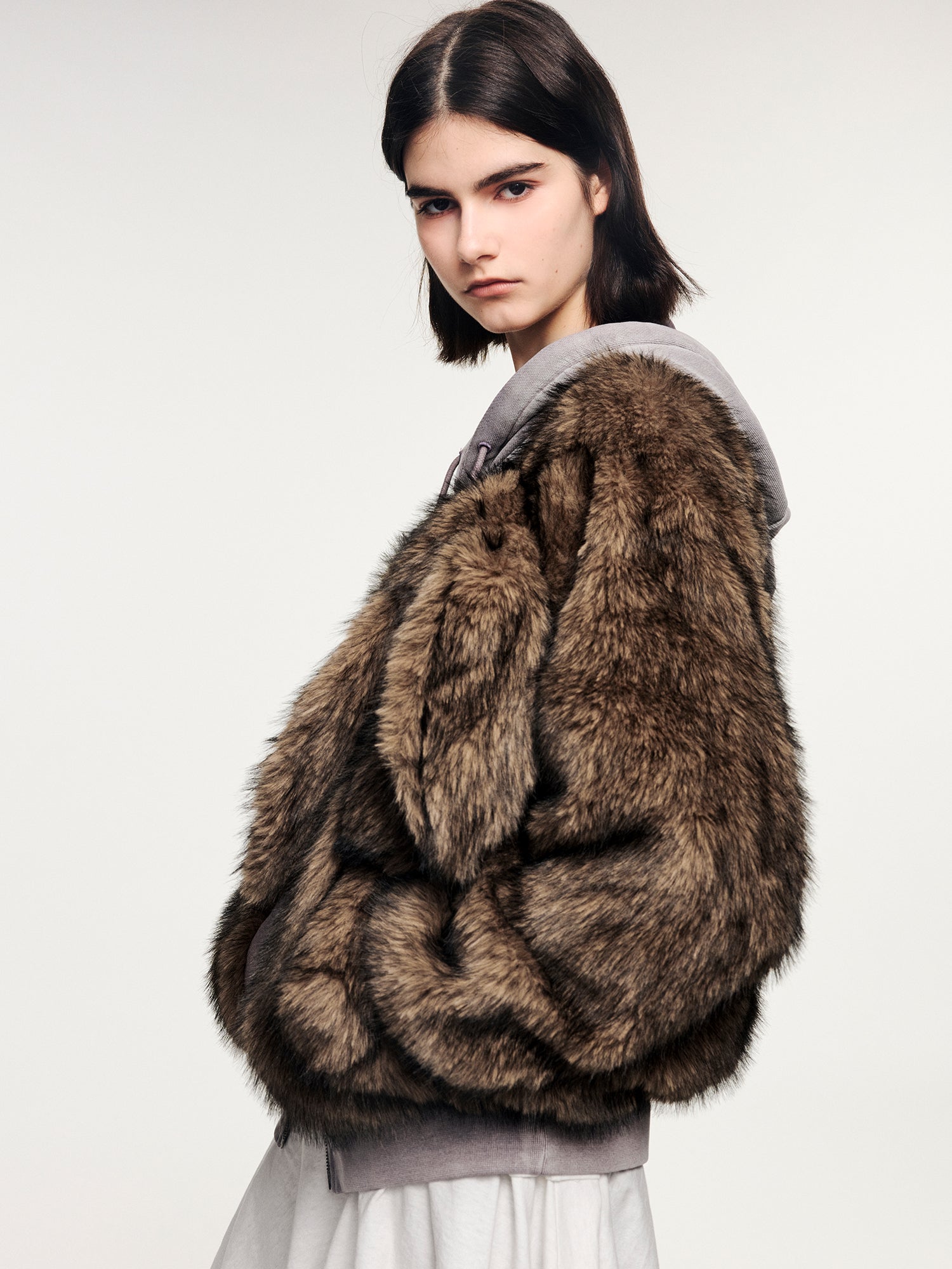 Furry bunny sprite hooded hoodie jacket