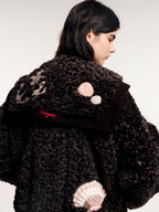 Sailor collar baseball jacket with fantasy appliqué