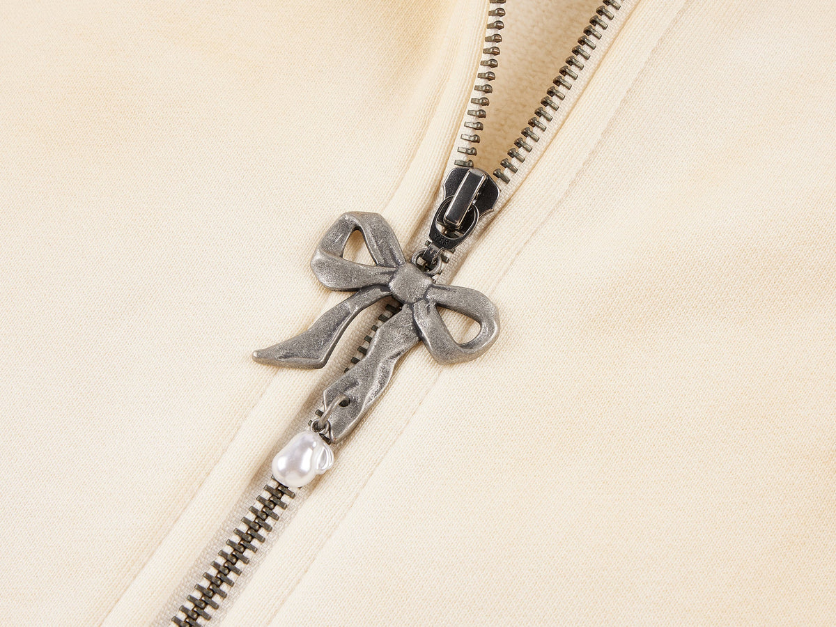 Elf-ear hoodie with distressed spray effect