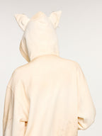 Elf-ear hoodie with distressed spray effect