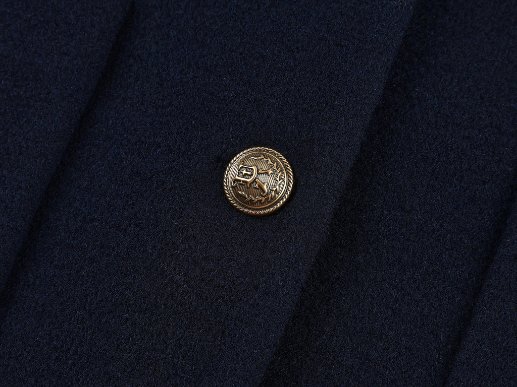 Hoodie-layered look wool blazer
