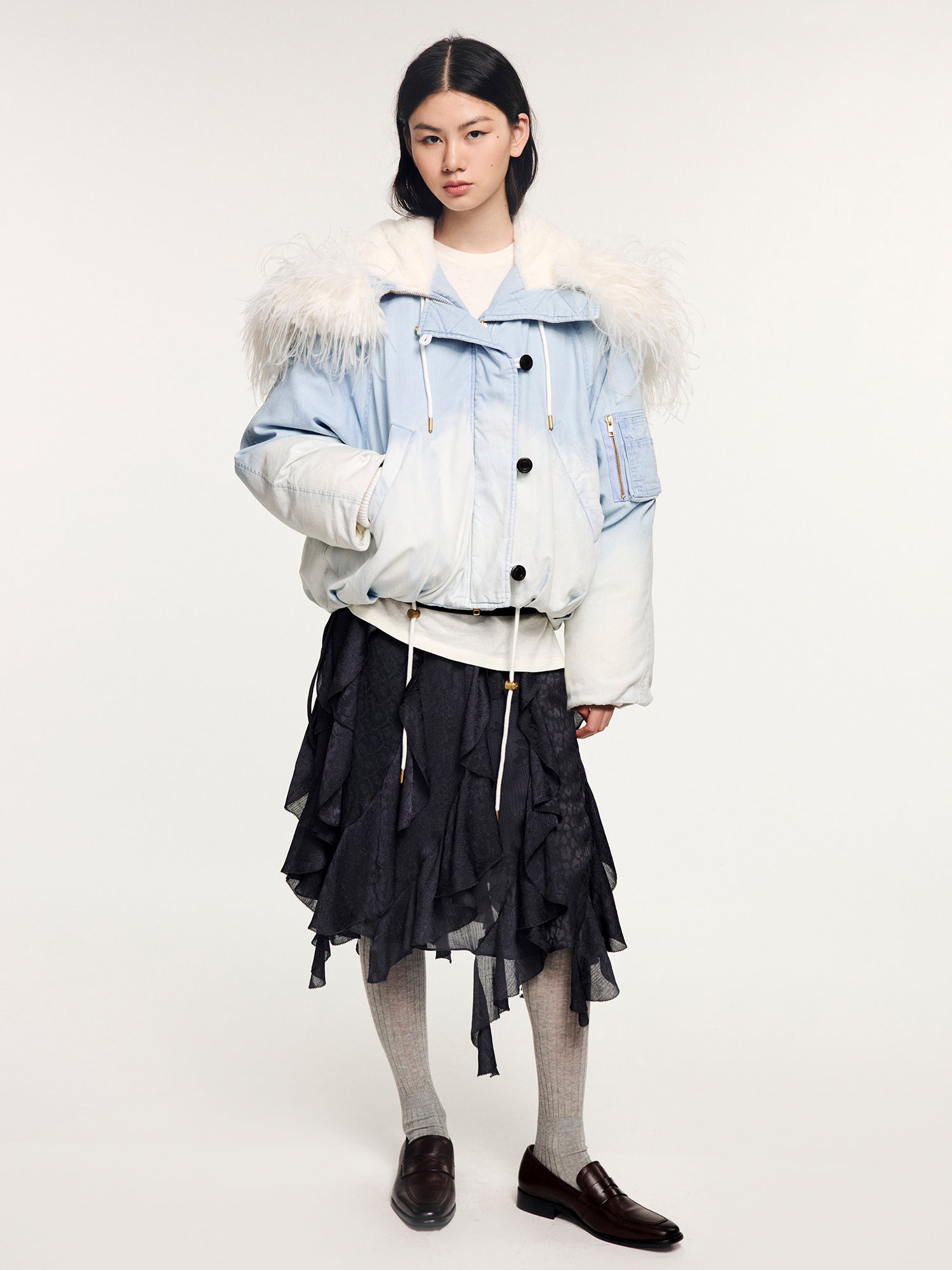 Ostrich-feather N2B down jacket