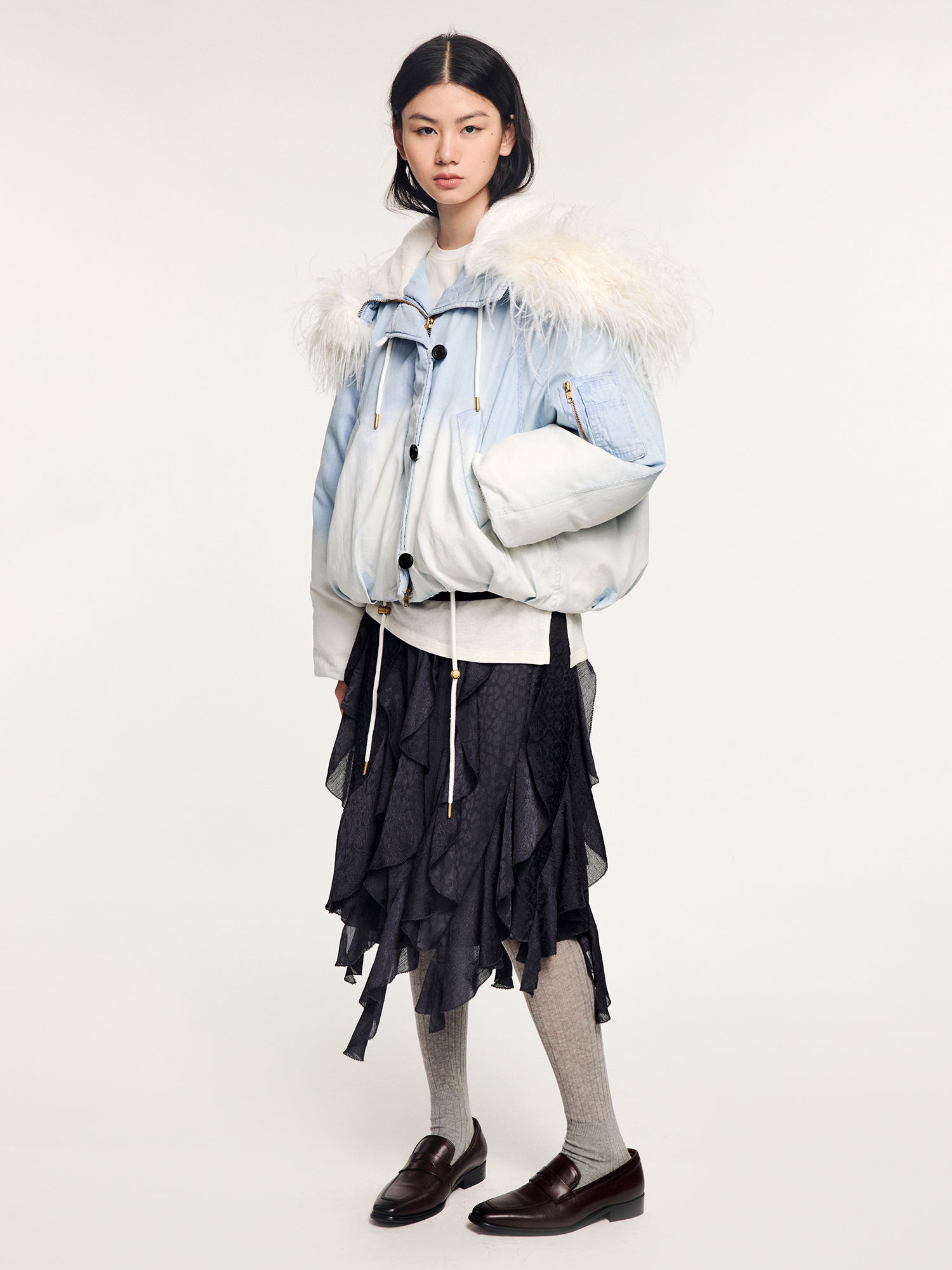 Ostrich-feather N2B down jacket