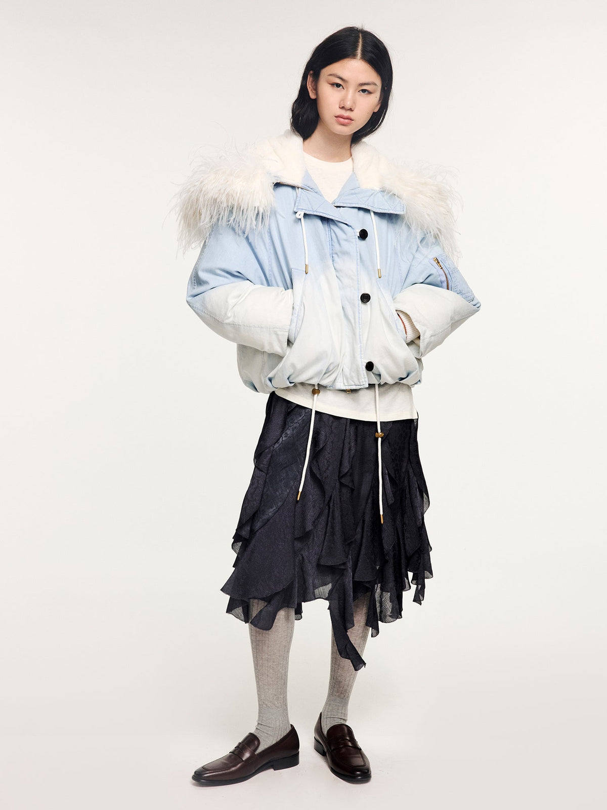 Ostrich-feather N2B down jacket