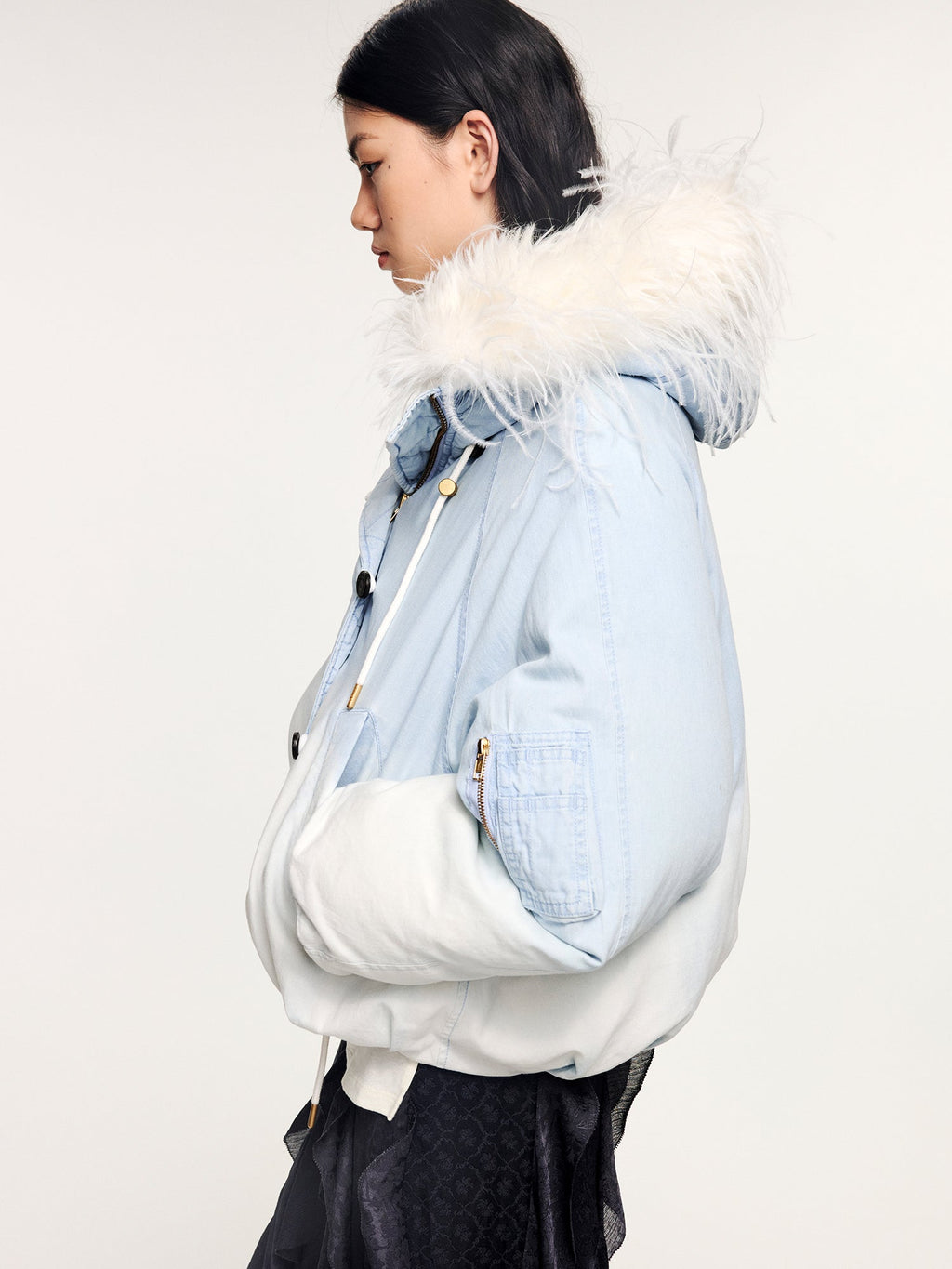Ostrich-feather N2B down jacket