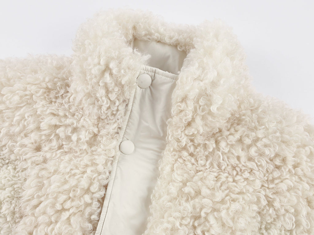 Fleece panel down jacket