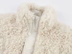Fleece panel down jacket