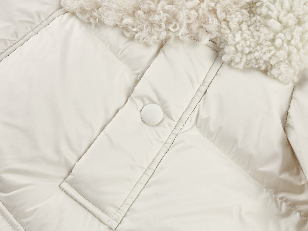 Fleece panel down jacket