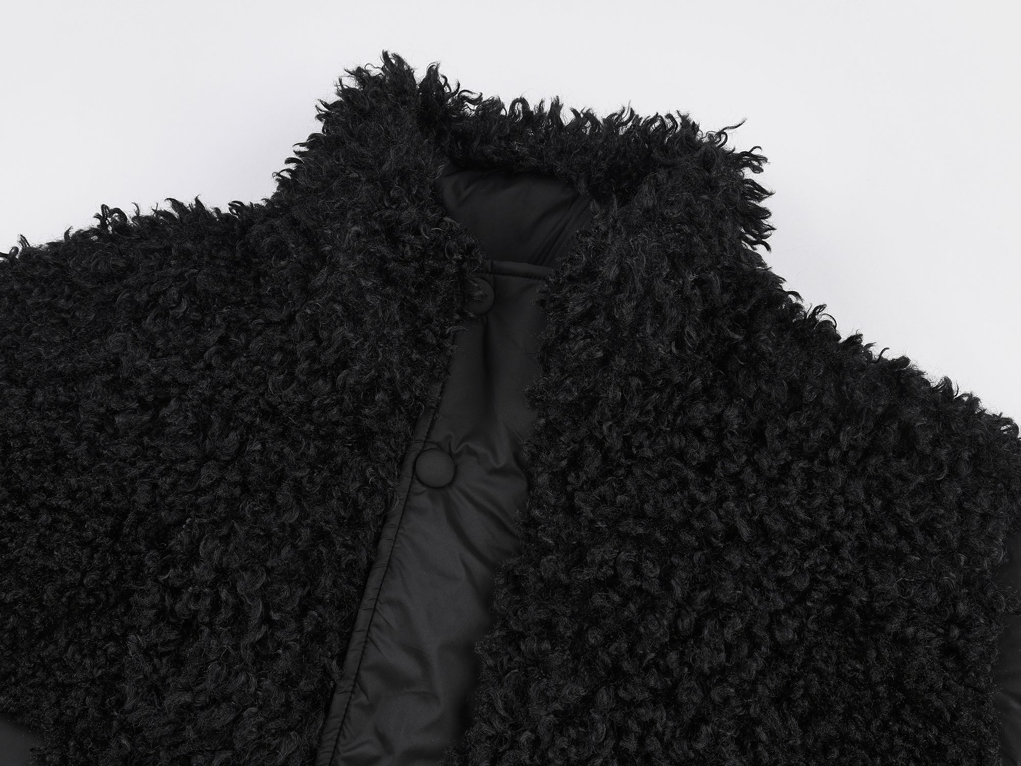 Fleece panel down jacket