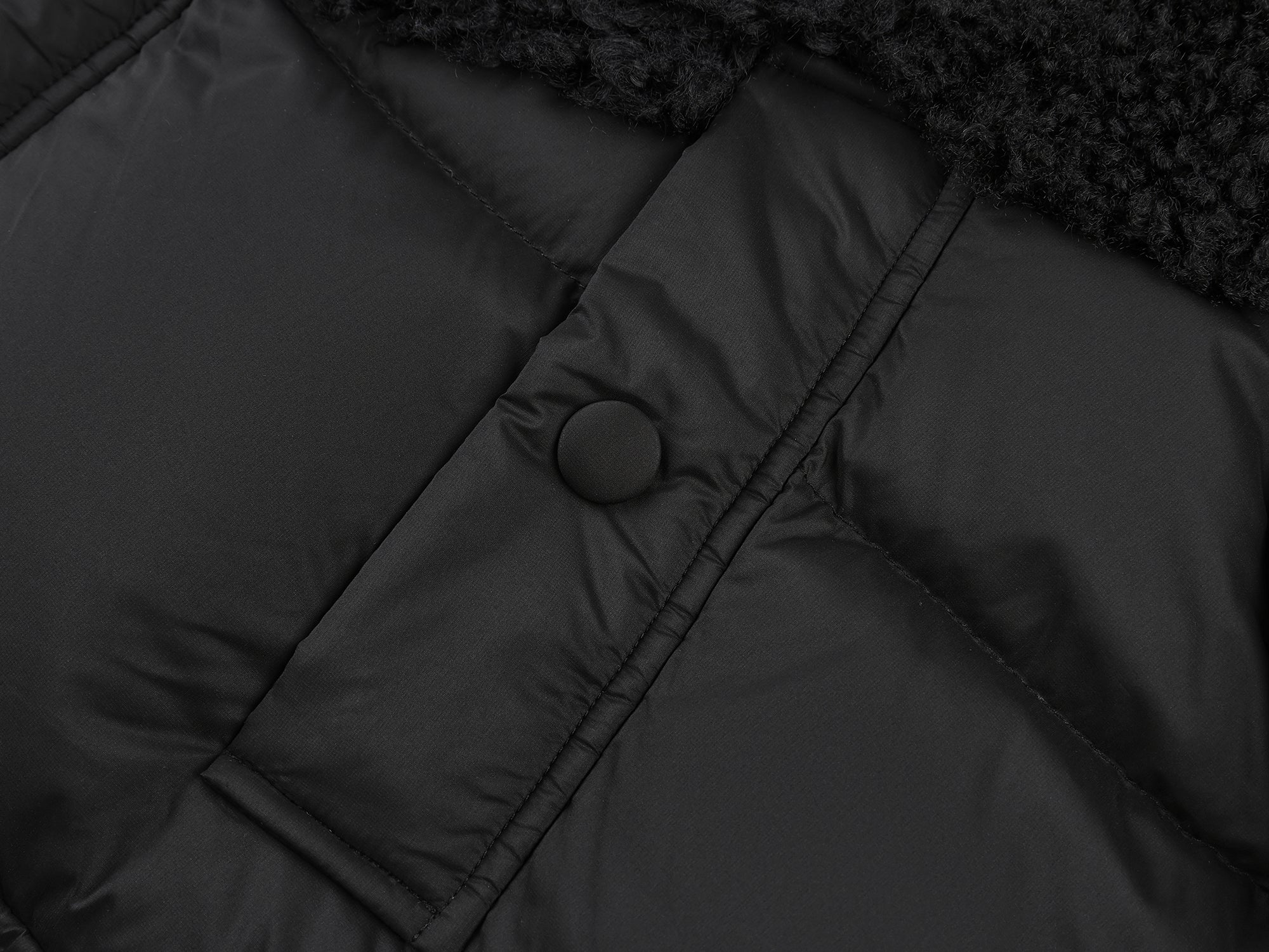 Fleece panel down jacket