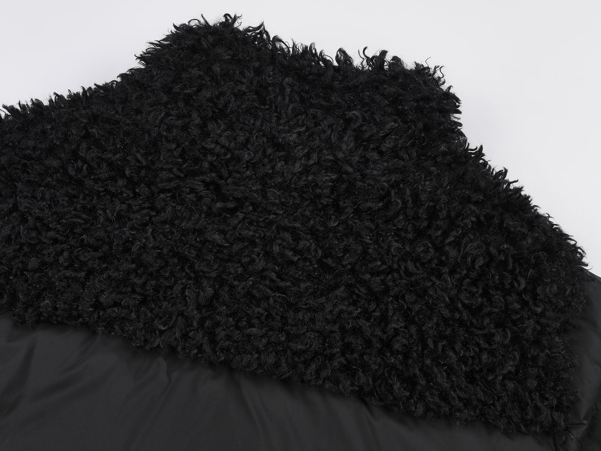 Fleece panel down jacket