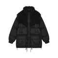 Fleece panel down jacket