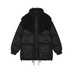 Fleece panel down jacket