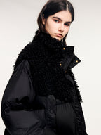 Fleece panel down jacket