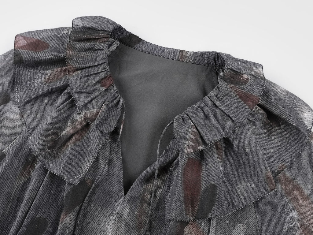 Feather ruffled dress